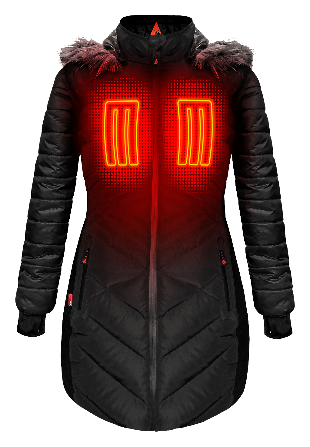 ActionHeat 5V Heated Long Puffer Jacket with Hood for Ladies Cabela's